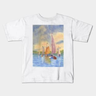 Sailing at Sunset Mt Desert Island Me; Sailboat; Sailing Maine Kids T-Shirt